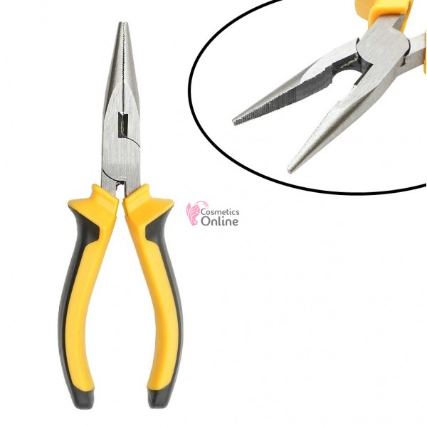 Cleste patent pentru extensii de par cu microring cu varf drept cu zimti DVX004